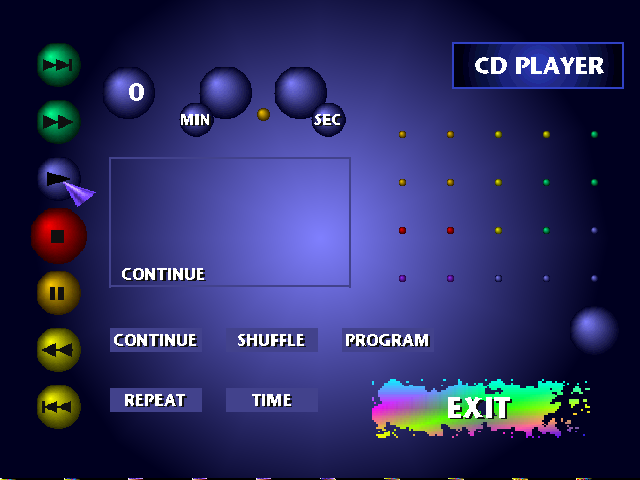 Interface do tocador de CD